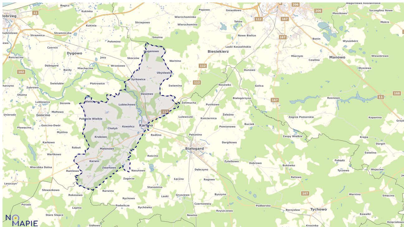 Mapa uzbrojenia terenu Karlina